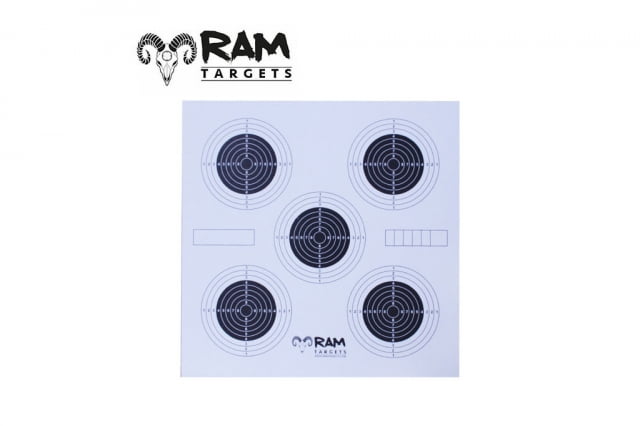 Ram 5 Targets Schietkaart 14 x 14 cm
